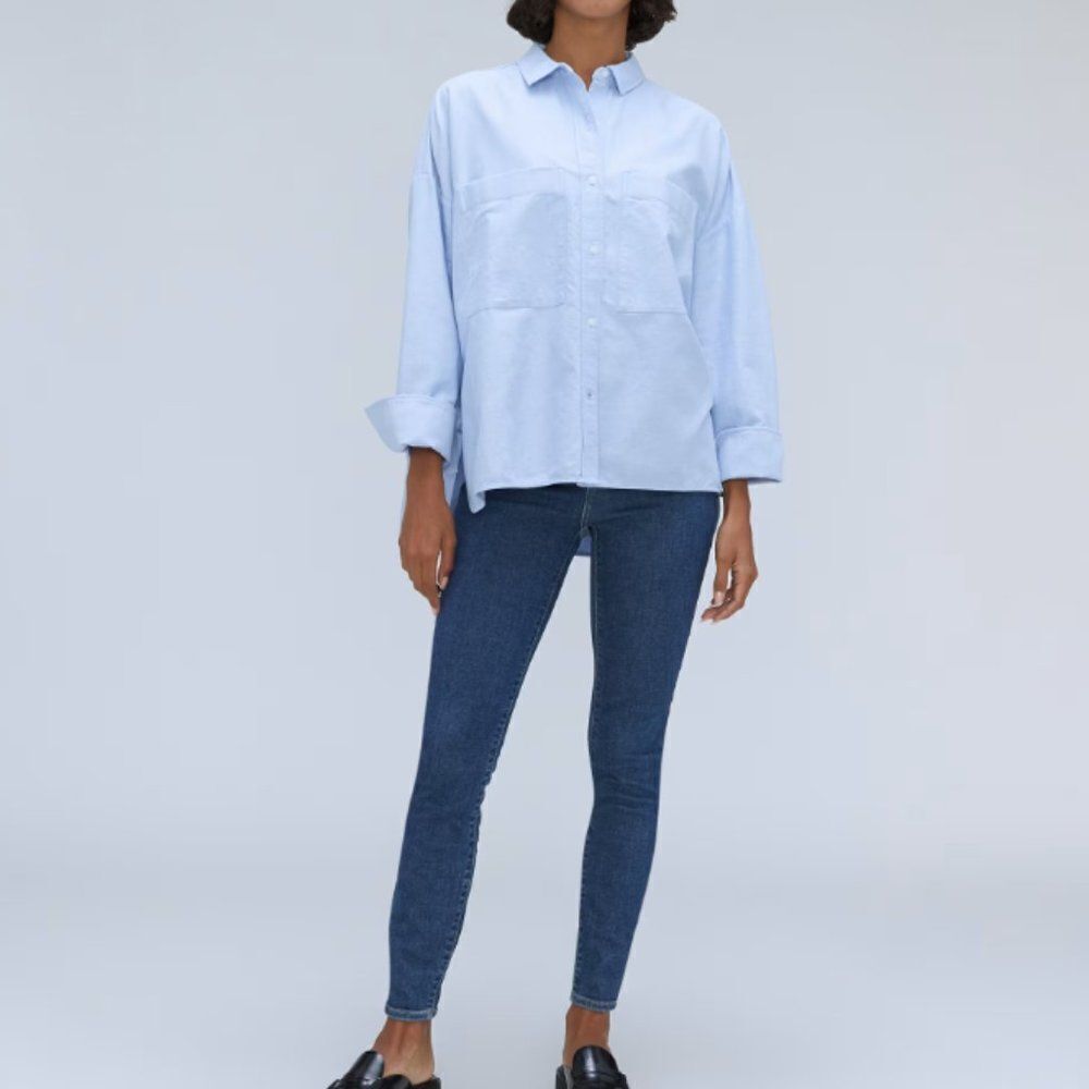 Everlane Authentic High Rise Skinny Ankle Mid Blue Wash Jean